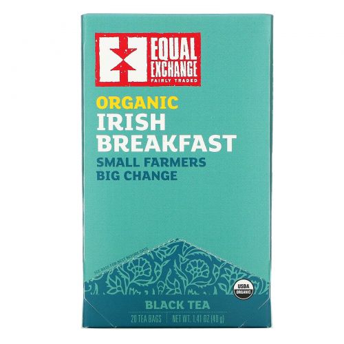 Equal Exchange, Organic Irish Breakfast, Black Tea, 20 Tea Bags, 1.41 oz ( 40 g)