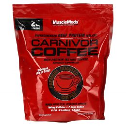 MuscleMeds, Carnivor Coffee, изолят говяжьего белка, полученный путем биоинженерии, со вкусом обжаренного кофе премиального качества, 1848 г (4,07 фунта)