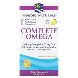 Nordic Naturals, Complete Omega, со вкусом лимона, 1000 мг, 60 гелевых капсул