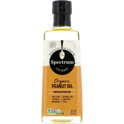 Spectrum Naturals, Органическое арахисовое масло, рафинированное, 16 жидких унций (473 мл)