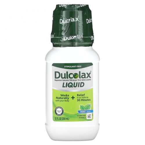 Dulcolax, жидкое слабительное, мятное средство, 354 мл (12 жидк. унций)