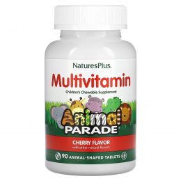Nature's Plus, Source of Life, Animal Parade, Children's Chewable Multi-Vitamin & Mineral Supplement, Cherry, 90 Animal-Shaped Tablets