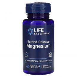 Life Extension, Длительное Выделение Магния, 30 Растительных капсул
