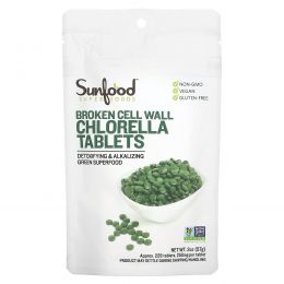 Sunfood, Broken Cell Wall Chlorella Tablets, 228 Tablets