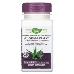 Nature's Way, Aloelax с крушиной, 445 мг, 100 растительных капсул