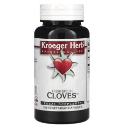 Kroeger Herb Co, Свежая молотая гвоздика, 100 вегетарианских капсул