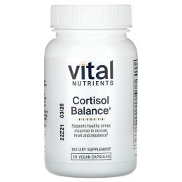 Vital Nutrients, Cortisol Balance, 30 веганских капсул