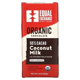 Equal Exchange, Organic Chocolate, Coconut Milk and Coconut Palm Sugar, 2.8 oz (80 g)