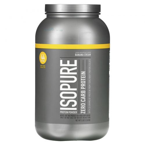 Nature's Best, IsoPure, Протеиновый порошок, не содержит углеводов, банановый крем, 3 фунта (1.36 г)