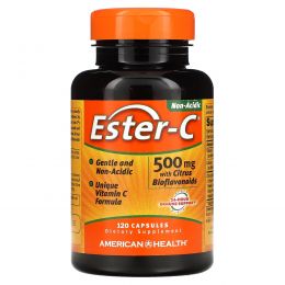 American Health, Ester-C с цитрусовым биофлавоноидом, 500 мг, 120 капсул