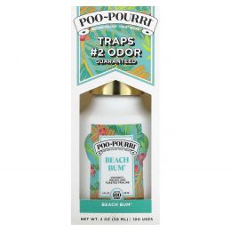 Poo-Pourri, Before-You-Go, спрей-освежитель для туалета, «Пляжный жгут», кокос, орхидея и обжаренное пралине, 59 мл (2 жидк. унции)