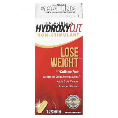 Hydroxycut, Pro Clinical Hydroxycut, Non-Stimulant, 72 Rapid-Release Capsules