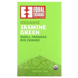 Equal Exchange, Органический жасмин, зеленый чай, 20 чайных пакетиков, 40 г (1,41 унции)