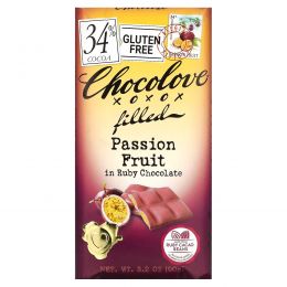 Chocolove, Маракуйя в плитке из рубинового шоколада, 34% какао, 90 г (3,2 унции)