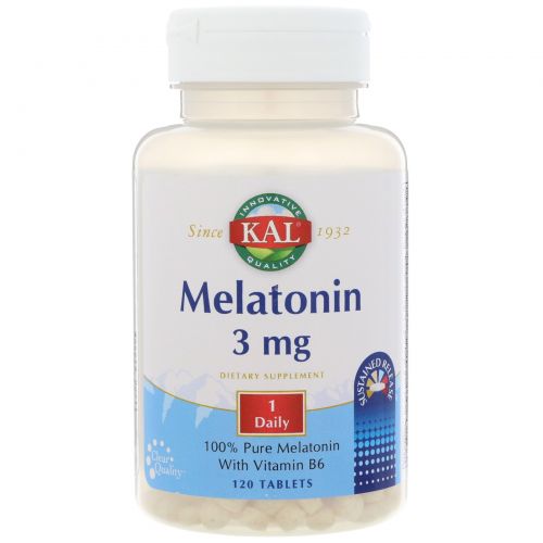 KAL, Melatonin SR, 3 mg, 120 Tablets