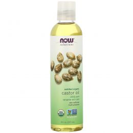 Now Foods, Solutions, Certified Organic Castor Oil, 8 fl oz (237 ml)