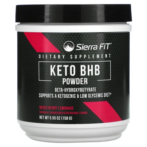 Sierra Fit, Keto BHB, порошок, бета-гидроксибутират, ягодный лимонад, 158 г (5,55 унции)