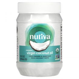 Nutiva, Nutiva, Nurture Vitality, кокосовое масло, холодной выжимки, 15 жидких унций (444 мл)
