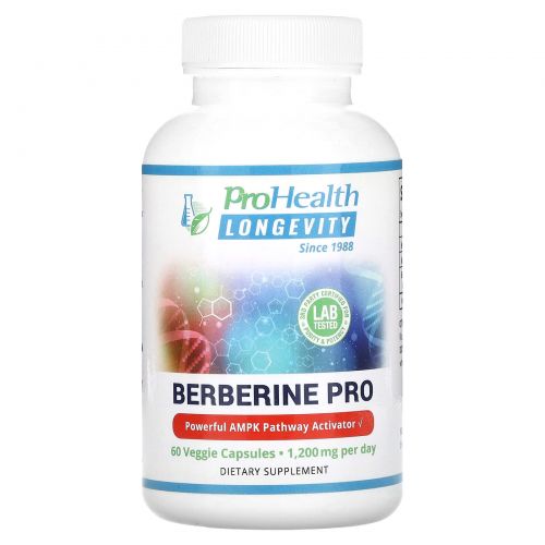 ProHealth Longevity, Berberine Pro, 600 мг, 60 растительных капсул