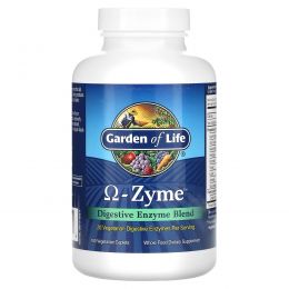 Garden of Life, Omega-Zyme, Смесь пищеварительных энзимов, 180 растительных капсул