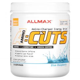 ALLMAX Nutrition, AMINOCUTS, Weight Loss BCAA+EAA, Taurine, CLA, Green Coffee, Blue Raspberry, 7.4 oz (210 g)