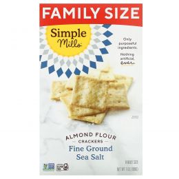 Simple Mills, Крекеры из миндальной муки, морская соль мелкого помола, семейная порция, 199 г (7 унций)