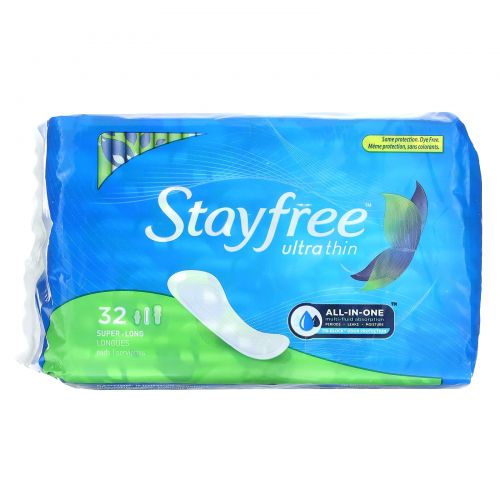 Stayfree, Ультратонкие, сверхдлинные прокладки, 32 прокладки