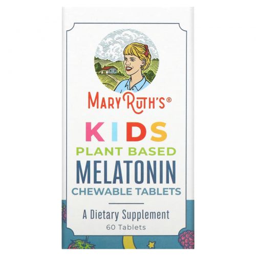 MaryRuth Organics, Для детей, мелатонин на растительной основе, 60 жевательных таблеток