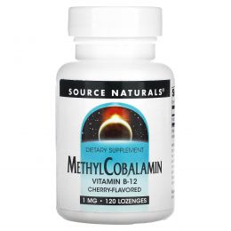 Source Naturals, MethylCobalamin, под язык, со вкусом вишни, 1 мг, 120 таблеток