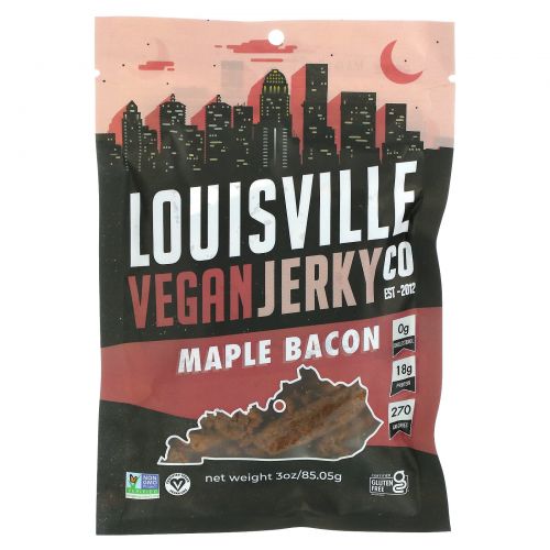 Louisville Vegan Jerky Co, Веганские джерки, бекон в кленовом сиропе от Полетты, 3 унции(85.05 г)