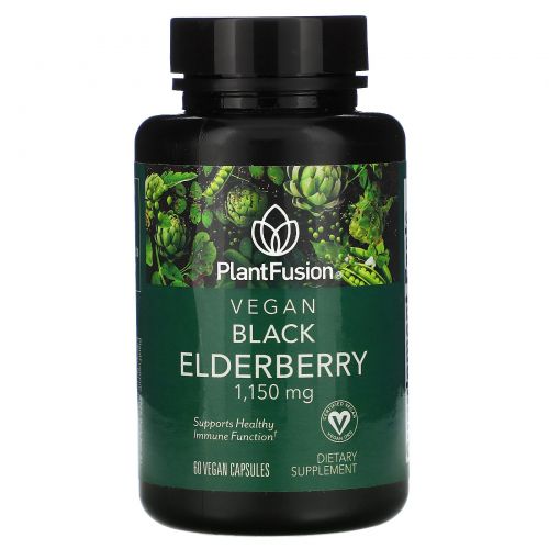 PlantFusion, Vegan Black Elderberry, 1,150 mg, 60 Vegan Capsules