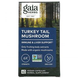 Gaia Herbs, Turkey Tail Mushroom, 40 Vegan Capsules