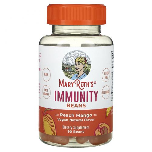 MaryRuth's, Immunity Beans, со вкусом персика и манго, 90 бобов