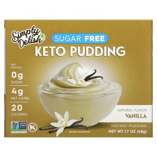 Natural Simply Delish, Natural Instant Pudding, Vanilla, 1.7 oz (48 g)