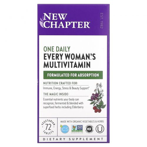 New Chapter, Every Woman's One Daily Multi, 72 Vegetarian Tablets