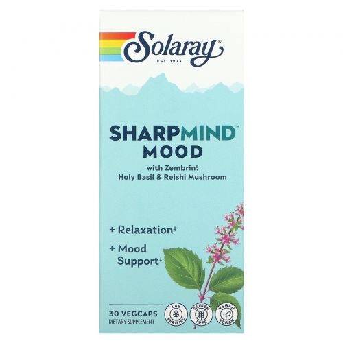 Solaray, SharpMind Mood, 30 растительных капсул