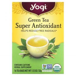 Yogi Tea, Зеленый чай, Super Antioxidant, 16 чайных пакетиков, 1,12 унции (32 г)