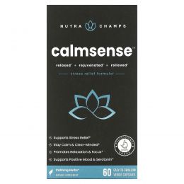 NutraChamps, Calmsense, 60 растительных капсул, которые легко глотать