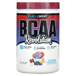 MuscleSport, BCAA Revolution, итальянский лед со вкусом радуги, 450 г (15,9 унции)