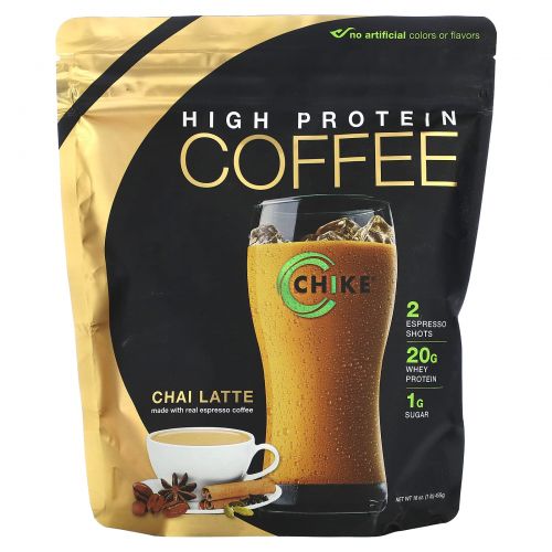 Chike Nutrition, High Protein Coffee, Chai Latte, 1 lb (455 g)