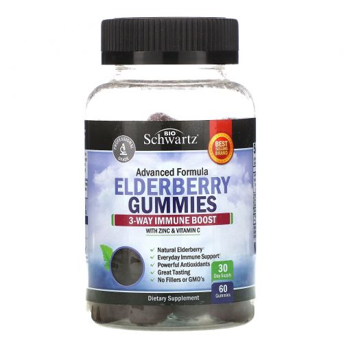 BioSchwartz, Advanced Formula Elderberry Gummies, 60 Gummies