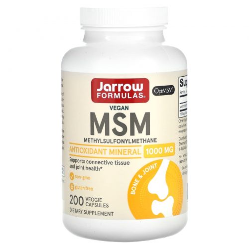 Jarrow Formulas, МСМ, метил-сульфонил-метан, 1000 мг, 200 капсул в растительной оболочке