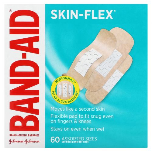 Band Aid, лейкопластыри, Skin-Flex, 60 разных размеров