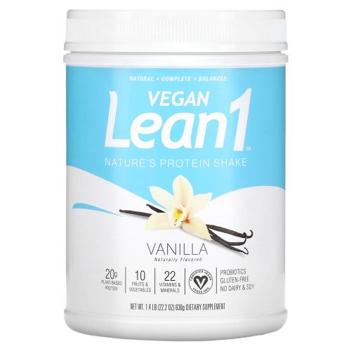 Lean1, Nature's Protein Shake, ваниль, 630 г (1,4 фунта)