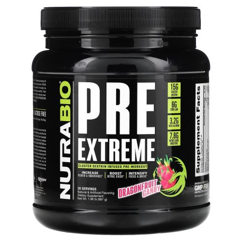 Nutrabio Labs, PRE Extreme, конфеты из драконьего фрукта, 887 г (1,96 фунта)