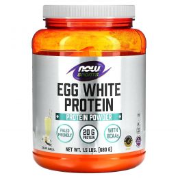 NOW Foods, Протеин яичного белка, без сахара, ванильный крем, 1,5 фунта (680 г)