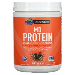 Garden of Life, MD Protein, Лосось из растений и экологически чистых продуктов, насыщенный шоколад, 24,19 унции (686 г)